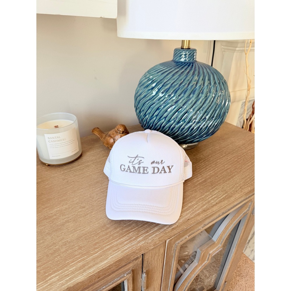 Ashleigh Design Co It's Our Game Day Trucker Hat Womens White OSFA